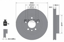 2x PAGID Bremsscheibe 55289NC für VW AMAROK 2HA 2HB S1B S6B S7A S7B AGD BiTDI