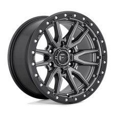 22x10 Fuel Wheels D680 Rebel Matte Gun Metal Black Bead Ring Rims 6x139.7 1pc