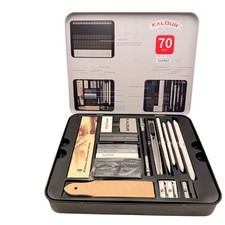 Kalour 70 Piezas Premium Experto Dibujo Dibujo Arte Set Negro Estuche de Lata Regalo