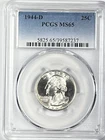 1944-D Washington Quarter : PCGS MS65 Blazing White
