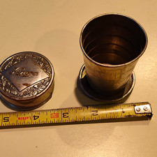 Knox Tin Cup with Ornate Lid Pat'd Feb 23 1897 Made in USA Tin Metalware