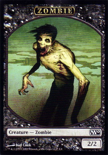 Zombie Token Light Play, English Magic the Gathering MTG Magic 2010 - Picture 1 of 1