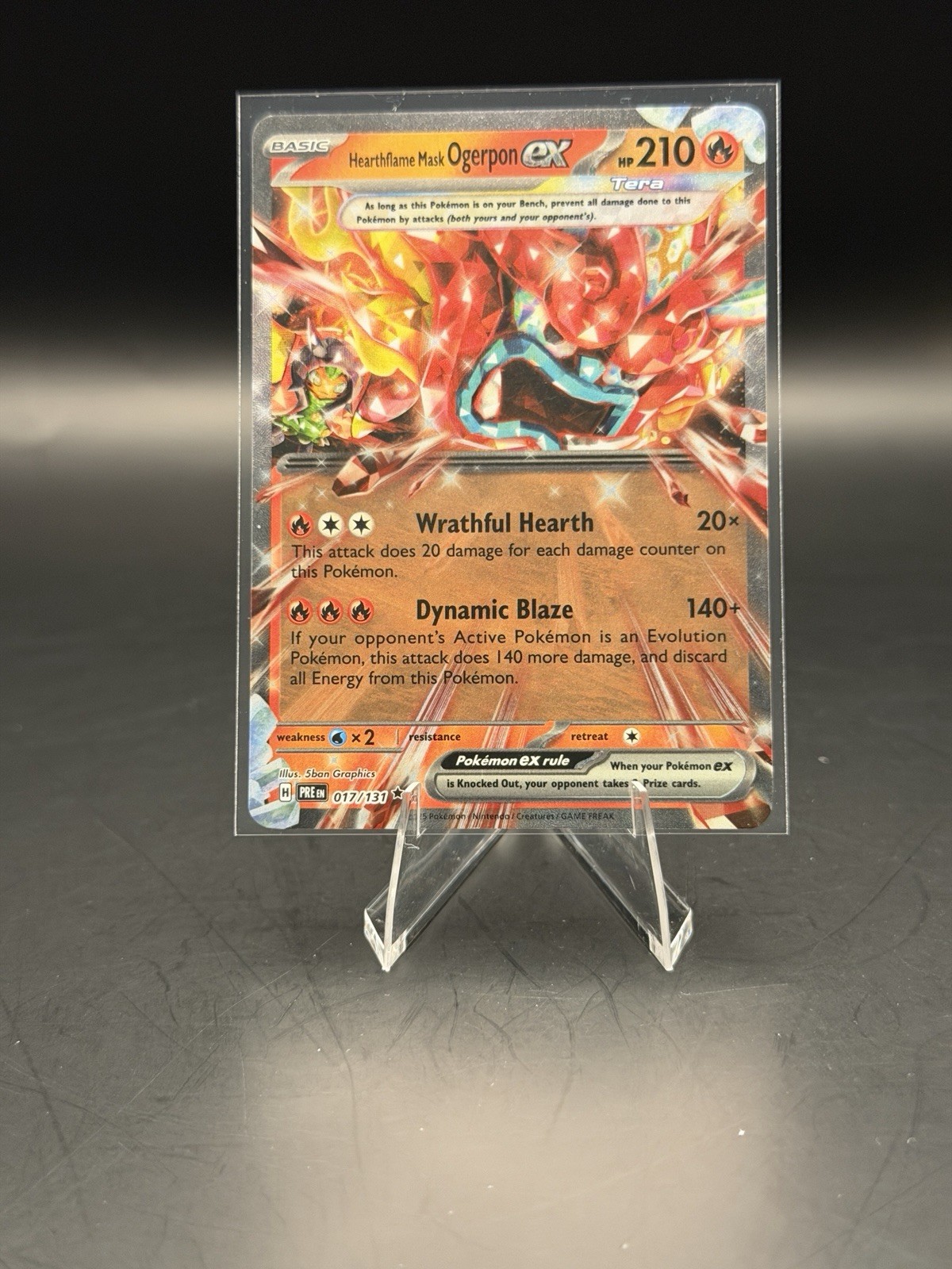Hearthflame Mask Ogerpon ex 17/131 Prismatic Evolutions Double Rare NM