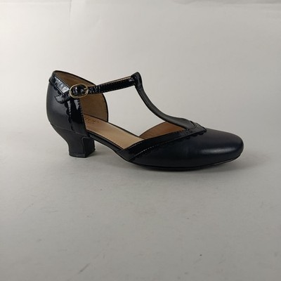 Hotter T-Bar Damenschuhe 5,5 schwarz Leder Mary Jane Tanz Party Viviene