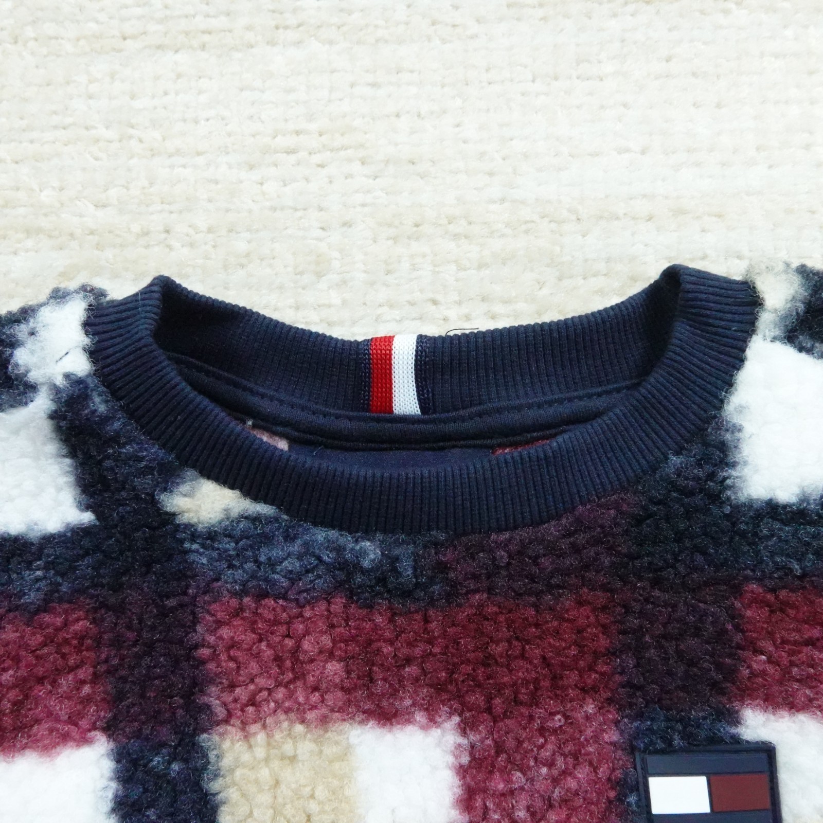Tommy Hilfiger Sweater Baby Boys 24 Months Plaid Faux Shearling Pullover thumbnail 5