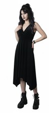 Necessary Objects Womens Y2K Velvet Babydoll Dress 0/XS Asymmetric Whimsigoth