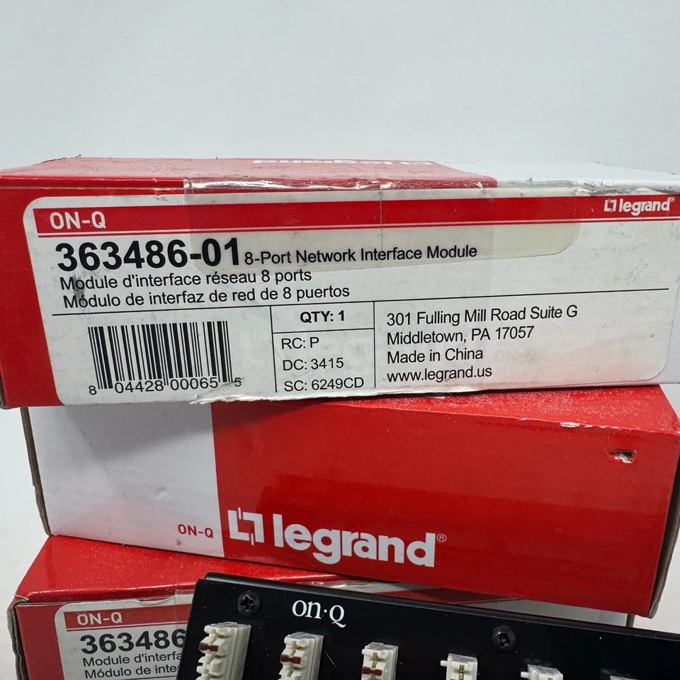 Juego de 3 módulos de interfaz de red Legrand ON-Q de 8 puertos modelo: 363486-01 Foto 3 de 4