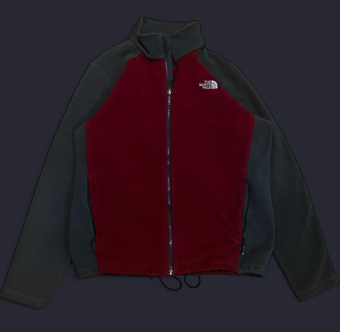 The North Face Mens Red and Gray Large Full Zip Fleece Jacket