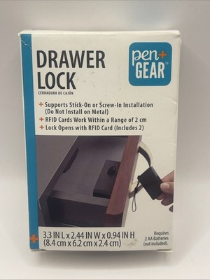 DRAWER LOCK, STICK ON, SCREW IN, RFID CARD WORKS IN RANGE OF 2CM,2 RFID CARDS 