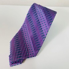 stefano ricci tie Silk Pleated Circle Pattern Purple Geometric Italy Excellent