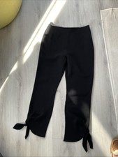 NWOT Cinq A Sept Pants 8 Womens Nuluu Black Cropped Tie Ankle