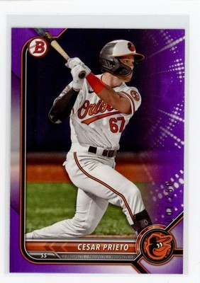 2022 Bowman Draft #BD-133 Cesar Prieto Purple #/250 E9