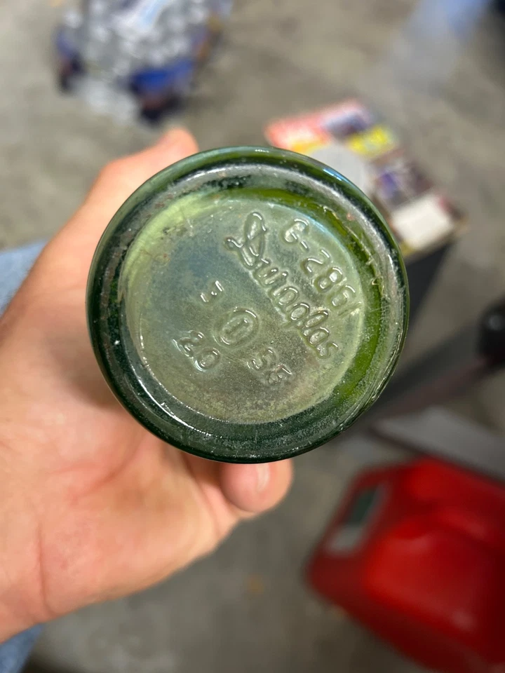 1956 RC COLA 10 Oz Royal Crown garrafa de cola verde ACL NEHI CORP RC - Imagem 3 de 4