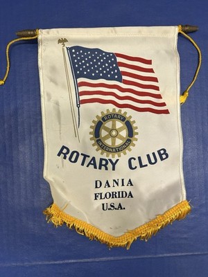 Vintage DANIA Florida U.S.A. Rotary International Club Wall Banner Flag