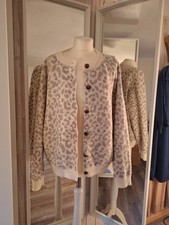 Strickjacke Cardigan leo Damen beige Knöpfe dicke Qualität Maschinenwäsche