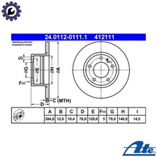 2x BRAKE DISC 24.0112-0111.1 FOR BMW M10B18 1.8L 4cyl 5 E28 M20B20 2.0L M21D24