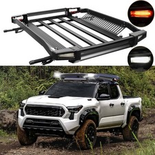55 Car Roof Rack Cargo Carrier Basket Crossbars W Led Lights For Toyota Tacoma