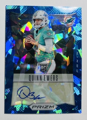 Quinn Ewers 2025 Panini Prizm Blue Cracked Ice Rookie Auto /99  