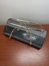 VTG Logo Paris 2825 EYEGLASSES FRAMES 53-21-140 Gold Half Rimless Rare Retro 