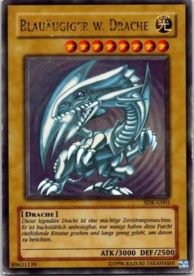 Blauäugiger Weißer Drache SDK-001 Ultra Rare Yugioh deutsch Holo Good - Played