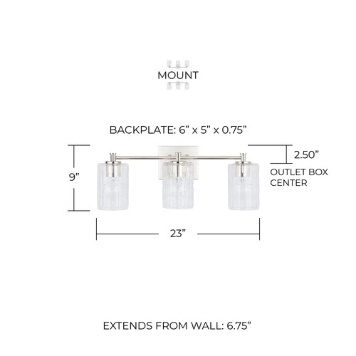 Capital Lighting 138331-491 Emerson 3 Light 23"W Bathroom Vanity - Picture 2 of 14