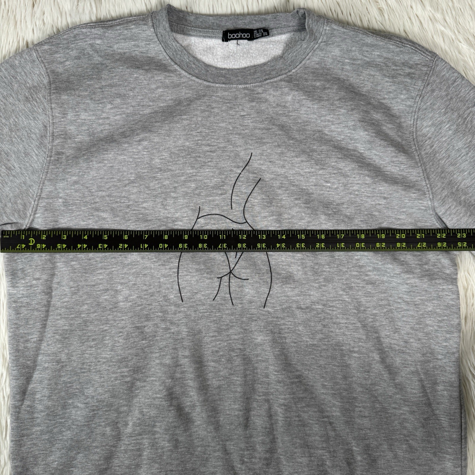 BOOHOO Gray Long Sleeve Crew Neck Graphic Sweatshirt Men's 24 US Large