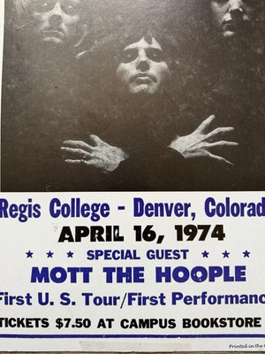 Vintage Queen Concert Poster Regis College Denver April 16 1974