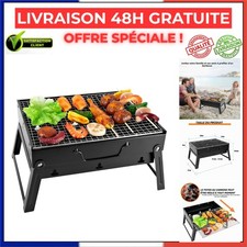 Barbecue portable pliable à charbon 35x27x19,5 cm noir pour camping