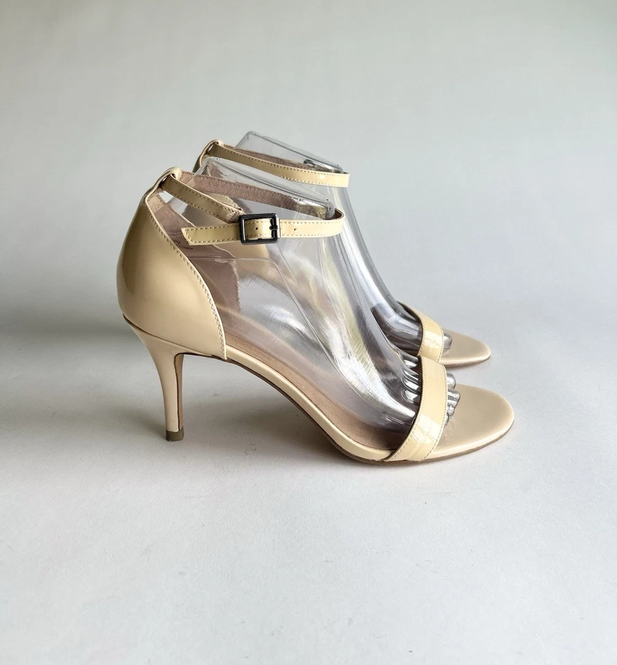 Halogen Cream Patent Leather Ankle Strap Heels size 8 - Image 2 of 4