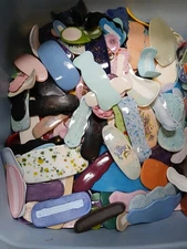 Lot of 50 Unfinished Vintage Ceramic Barrettes Tops Glazed Seller’s Choice