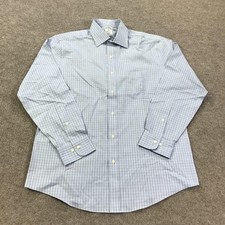 Brooks Brothers Shirt Mens 15-32/33 Blue Glen Check Non Iron 100 Cotton