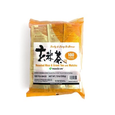 Authentic Maeda-en Japanese Genmai-cha Green Tea - 100 Foil Wrapped Bags... 