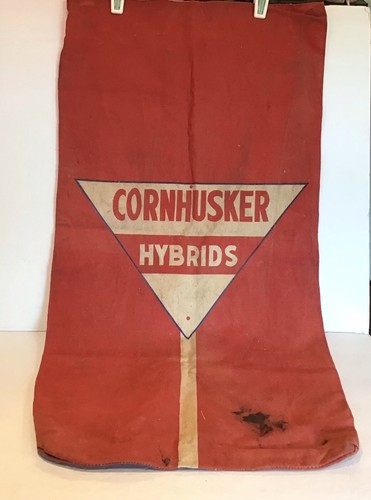 Vintage Cornhusker Seed Corn Canvas Sack 1950’s Fremont, Nebraska Colorful! - Picture 3 of 7