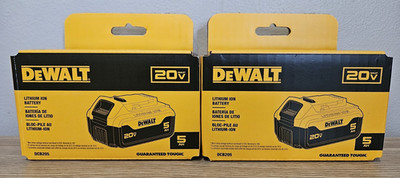 2 Brand New Dewalt 20 Volt 20v Max Li-Ion 5 AH Batteries DCB205  2025 Date