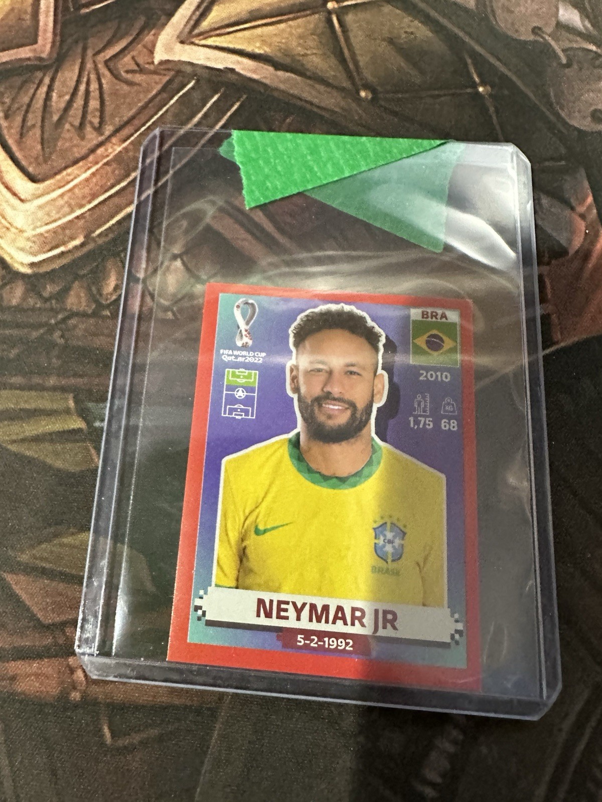 Panini Soccer FIFA World Cup Qatar 2022 RED PARALLEL STICKER Neymar JR 17 BRAZIL