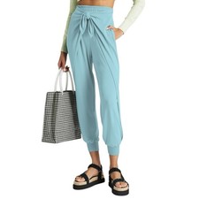 5 a 7 Cinq a Sept Women  s M Ocean Blue Dew Gizele Tie Front Jersey Tapered Pants