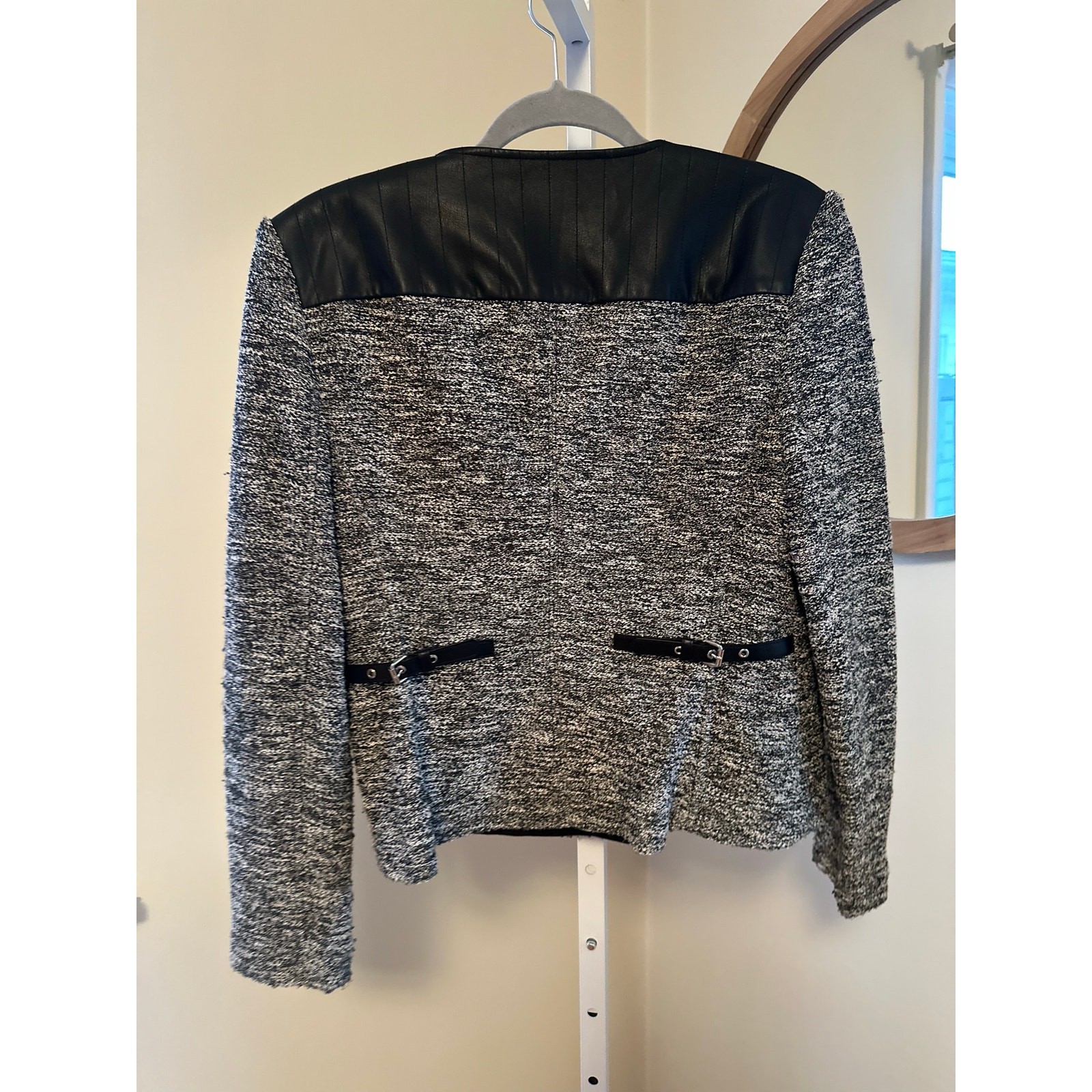 Urban Edge Calvin Klein Tweed Moto Jacket L-12 thumbnail 2