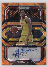 2021-22 Prizm Draft Picks College Penmanship Orange Ice Aaron Wiggins Auto 1o52