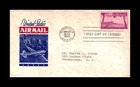 UNITED STATES AIRMAIL COVER FIRST DAY OF ISSUE 80 CENT STAMP HONOLULU 1952