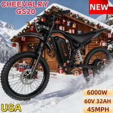 Electric Dirt Bike Mountain Motorcycle 60V 32AH Ebike 6000W Motor 45MPH Speed US