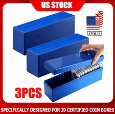 3 Plastic Coin Storage Box Case Coin Holder Tray for PCGS NGC PCCB PMGab 20 Slab
