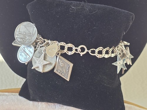 Beta Sigma Phi 40+ CHARMS BRACELET DOUBLE LINKS CHAIN SIGNED STERLING☆7"L☆RARE - Picture 8 of 24