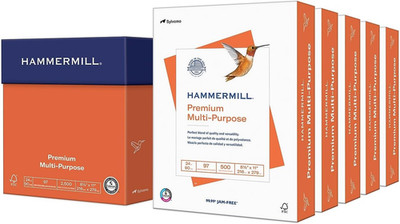 Hammermill Printer Paper, Premium Multipurpose Paper 24 Lb, 8.5 X 11 - 5 Ream (2