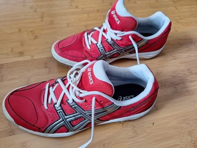 ASICS Volleyball-Schuhe Herren EUR 45 Rot/Weiß/Silber Modell E113N