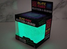 Nee Doh Nice Cube Glitter Glow RARE Blue