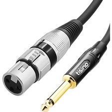 Female XLR to 1/4 6.35mm TS Mono Jack Unbalanced Microphone Cable Mic Cord fo...