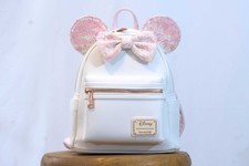 Loungefly Disney Minnie Mouse Iridescent Sequin Mini Backpack HTF NWOT Rare