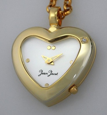 JEAN JACOT Herz-Umhängeuhr Kettenuhr mit 80 cm Kette UVP 118,00 EUR