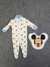 Vintage 1984 Disney Playskool Play J  s Mickey Mouse Onsie  Bib Newborn