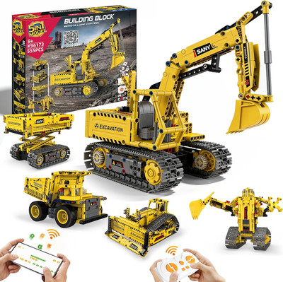 5-In-1 STEM Robotics Kits, 550 PCS Science Kits Building Blocks RC Robot Sets, A